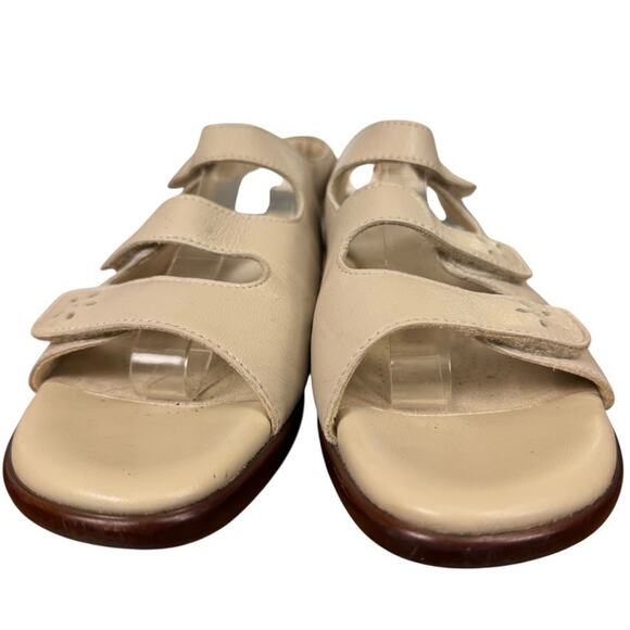 SAS Quatro Ivory Leather Slingback Comfort Sandals Shoes Open Toe USA Made 10 S - Picture 7 of 16